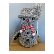 Twig Snowman in Scarf
